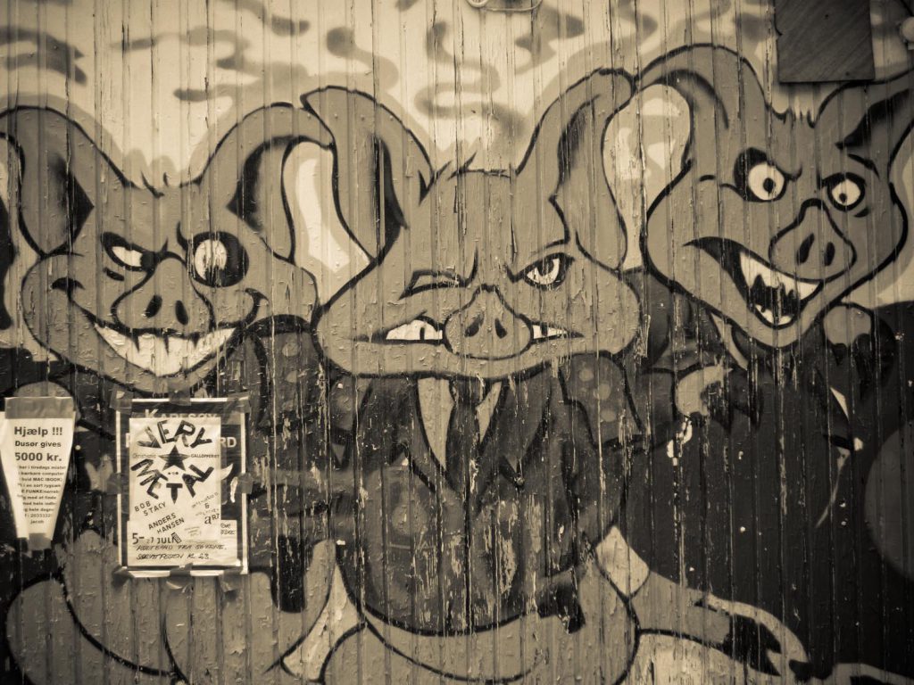 Les trois petits cochons de Christiania, Danemark